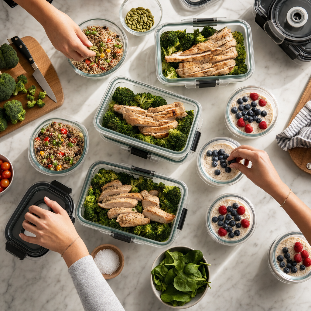 Meal prep Sunday with FreshVault vacuum seal containers