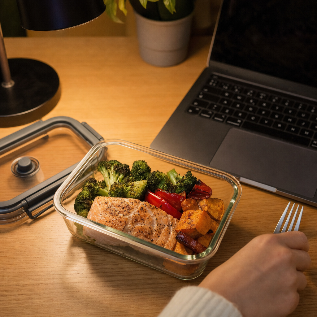 FreshVault container as work-from-home lunch solution